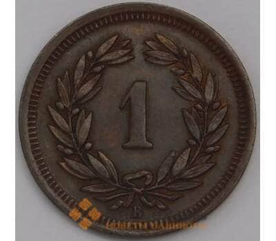 Монета Швейцария 1 раппен 1910 КМ3 XF арт. 40504