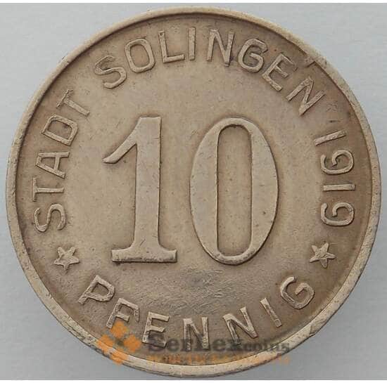 Германия Нотгельд 10 пфеннигов 1919 Сталь Золинген (J05.19) арт. 15981