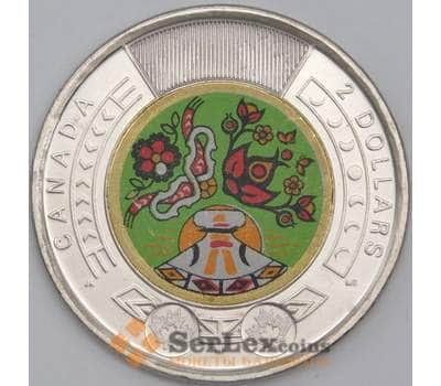 Канада монета 2 доллара 2023 UNC День Коренных народов цветная арт. 43858