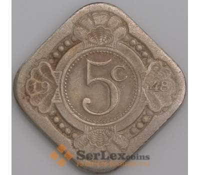 Кюрасао монета 5 центов 1948 КМ47 VF арт. 47625