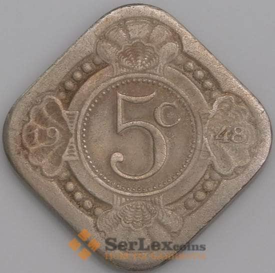 Кюрасао монета 5 центов 1948 КМ47 VF арт. 47625