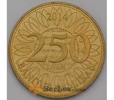 Монета Ливан 250 ливров 2014 UC1 UNC арт. 38076