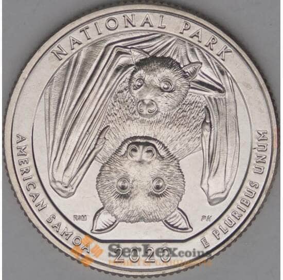 США 25 центов 2020 UNC 51 парк Американское Самоа S арт. 21752