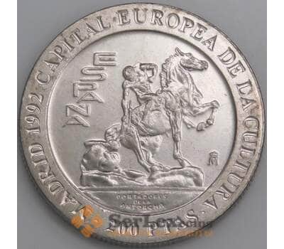Испания монета 200 песет 1992 КМ909 aUNC Всадник арт. 47566