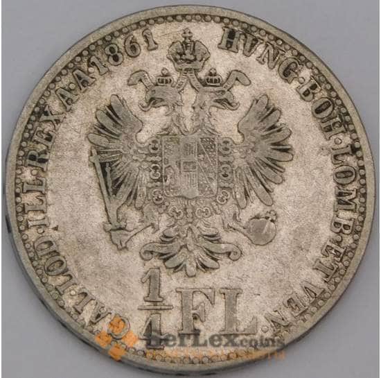 Австрия монета1/4 флорин 1861 КМ2214 VF арт. 44527
