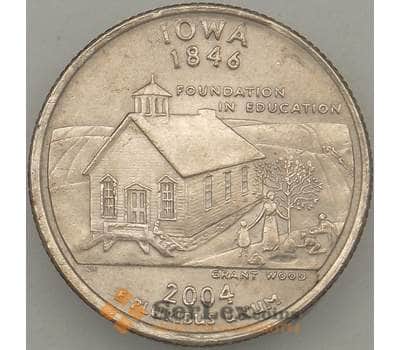 Монета США 25 центов 2004 P КМ358 XF Айова  арт. 18905