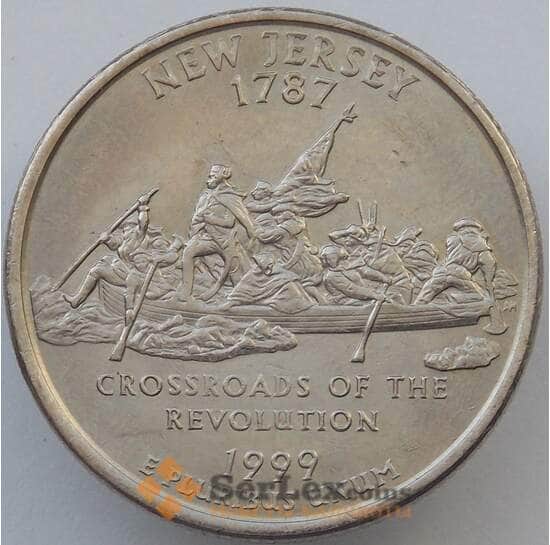 США 25 центов 1999 P КМ295 aUNC Нью-Джерси (J05.19) арт. 17322