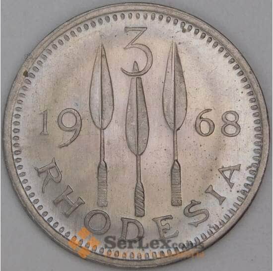 Родезия 3 пенса 1968 КМ8 UNC арт. 54788 Родезия 3 пенса 1968 КМ8 UNC арт. 54788