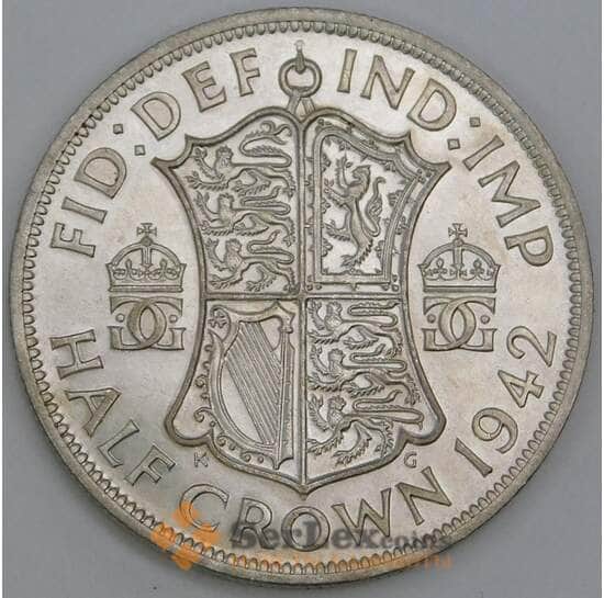 Великобритания 1/2 кроны 1942 КМ856 UNC арт. 56215