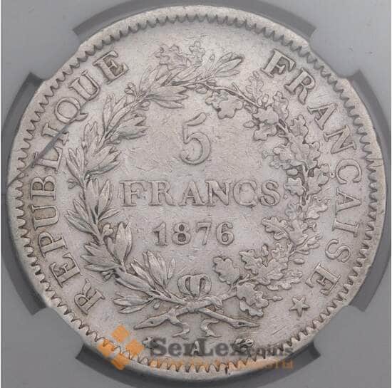 Франция 5 франков 1876 КМ820 XF арт. 40420