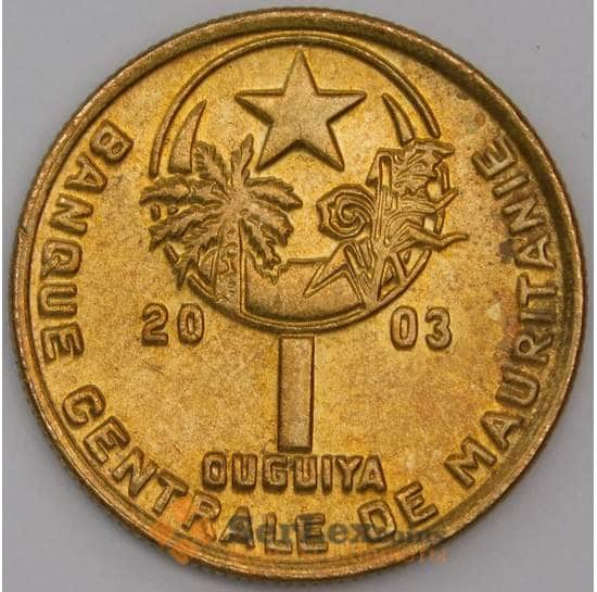 Мавритания монета 1 угия 2003 КМ6 aUNC арт. 44764