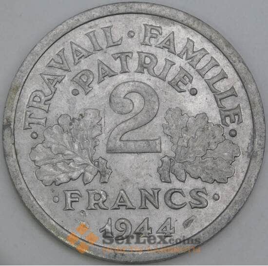 Франция 2 франка 1944 КМ886а XF арт. 56233