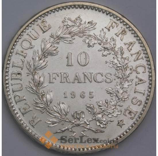 Франция монета 10 франков 1965 КМ932 aUNC арт. 40604