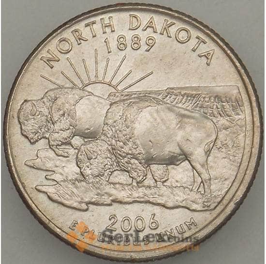 США 25 центов 2006 P XF Северная Дакота арт. 18914
