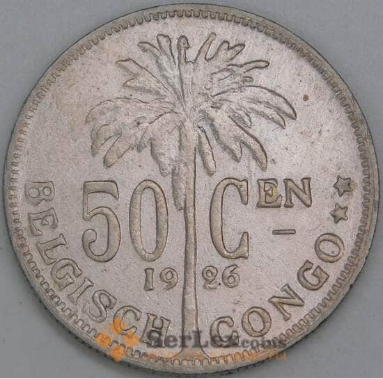 Бельгийское Конго 50 сантимов 1926 КМ23 VF DER BELGEN арт. 55306