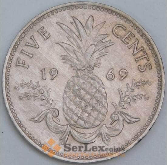 Багамские о-ва 5 центов 1969 КМ3 VF арт. 57454