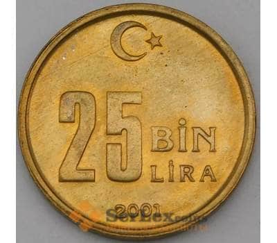 Монета Турция 25000 лир 2001 КМ1104 UNC арт. 26938