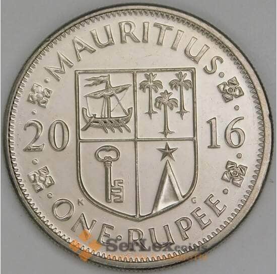 Маврикий 1 рупия 2016 КМ55а UNC арт. 56399