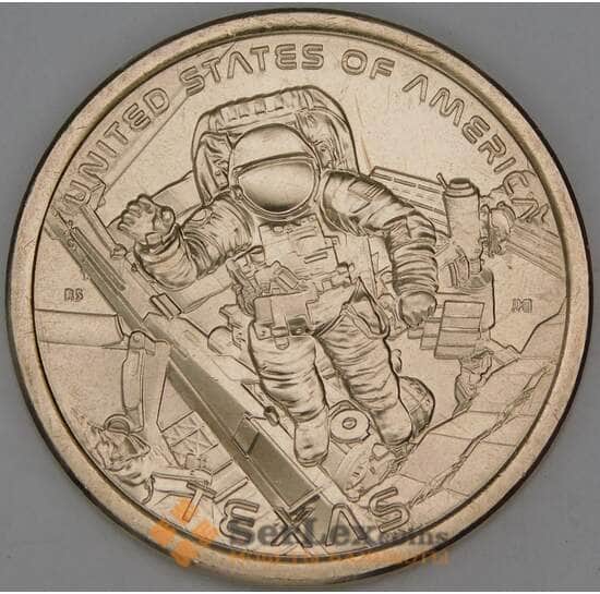 США 1 доллар 2025 UNC P №29 Техас - Космический центр Джонсона, Космос арт. 53910