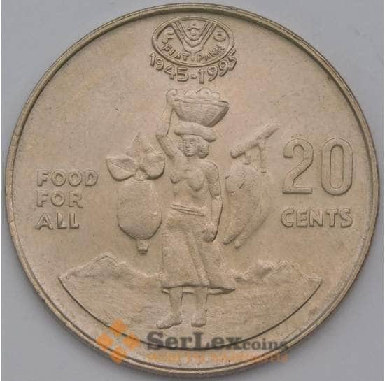 Соломоновы острова 20 центов 1995 КМ82 UNC ФАО арт. 31298