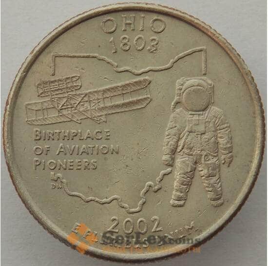 США 25 центов 2002 P КМ332 aUNC Огайо арт. 15419