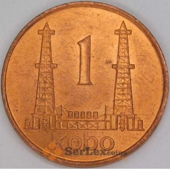 Нигерия 1 кобо 1973 КМ8.1 UNC точки арт. 51299