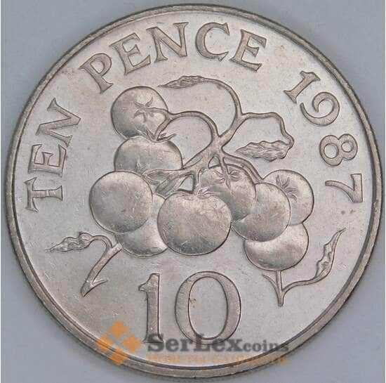Гернси 10 пенсов 1987 КМ43.1 AU арт. 56559 Гернси 10 пенсов 1987 КМ43.1 AU арт. 56559