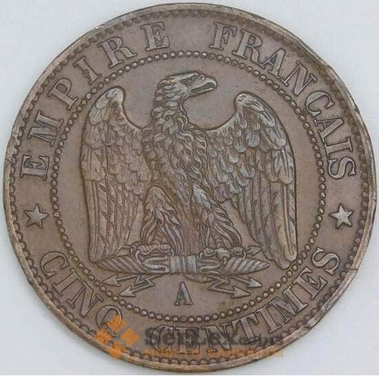 Франция 5 сантимов 1862 A КМ797 XF арт. 11967