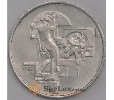 Сан-Марино 1 лира 1982 КМ131 UNC Социальные достижения арт. 41509