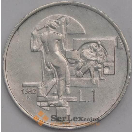 Сан-Марино монета 1 лира 1982 КМ131 UNC Социальные достижения арт. 41509