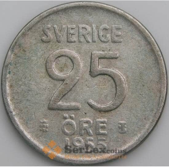 Швеция 25 эре 1955 TS КМ824 VF арт. 49840