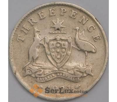 Монета Австралия 3 пенса 1921 КМ24 VF- арт. 40122
