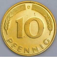 Германия 10 пфеннингов 1981 КМ108 Proof  арт. 57431