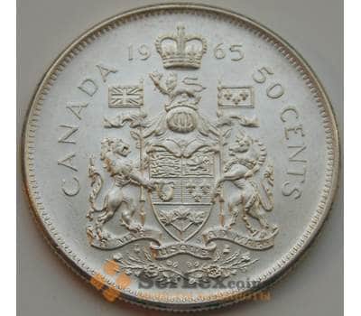 Монета Канада 50 центов 1965 КМ63 XF Серебро арт. 8769