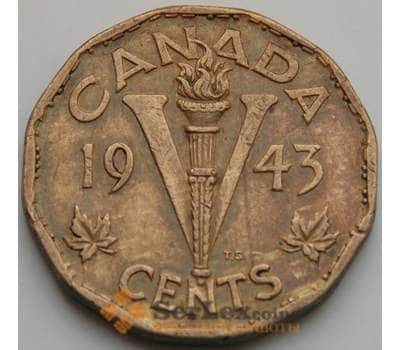 Монета Канада 5 центов 1943 КМ40 VF арт. 8771