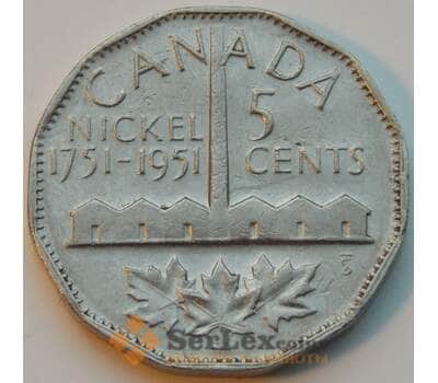 Монета Канада 5 центов 1951 КМ48 VF арт. 8781