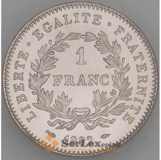 Франция 1 франк 1992 КМ1004 UNC 200 лет Французской Республике (J05.19) арт. 18582