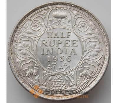 Монета Британская Индия 1/2 рупии 1936 КМ522 BU арт. 11979