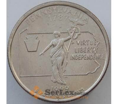 Монета США 25 центов 1999 P КМ294 UNC Пенсильвания (J05.19) арт. 17319