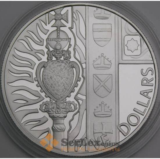 Новая Зеландия 5 долларов 2002 КМ151 Proof Королевский Скипетр арт. 49267