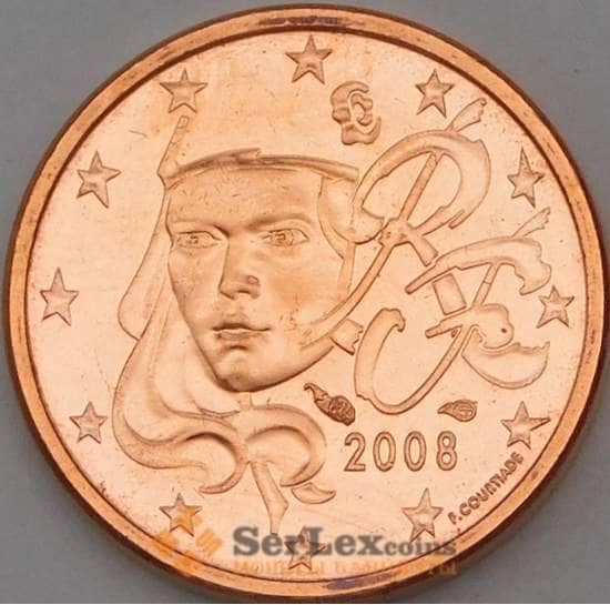 Франция 1 цент 2008 BU из набора арт. 28827
