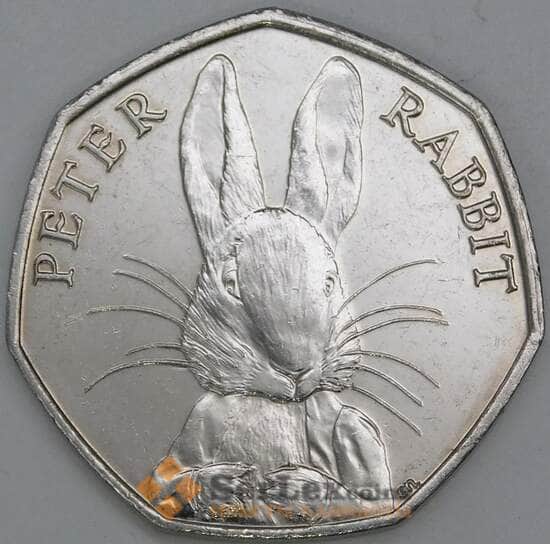 Великобритания 50 пенсов 2016 UC128 UNC кролик Питер арт. 7608