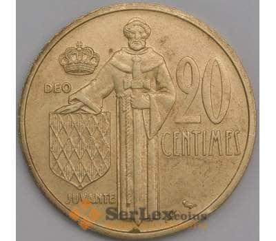 Монако монета 20 сантим 1962 КМ143 XF пятно арт. 43204