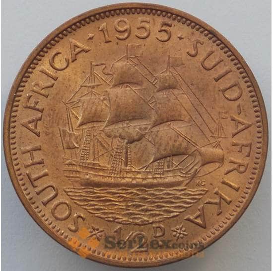 Южная Африка ЮАР 1/2 пенни 1955 КМ45 UNC (J05.19) арт. 16947