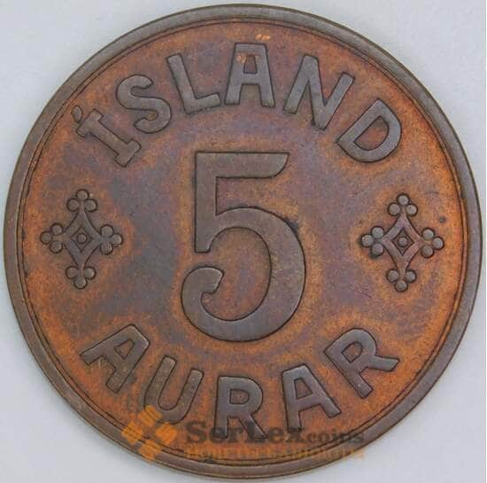 Исландия 5 эйре 1942 КМ7 AU арт. 56526
