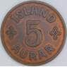 Исландия 5 эйре 1942 КМ7 AU арт. 56526