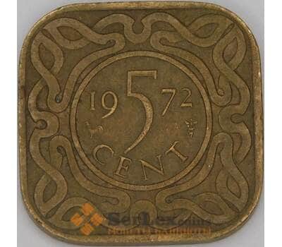 Суринам 5 центов 1972 КМ12 VF арт. 52865