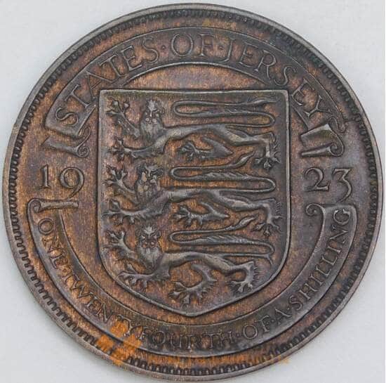 Джерси 1/24 шиллинга 1923 КМ13 AU арт. 56674