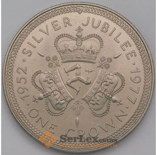 Мэн остров 1 крона 1977 КМ41 UNC 25 лет правления герб арт. 38014