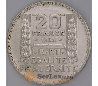 Монета Франция 20 франков 1934 КМ879 XF арт. 40610